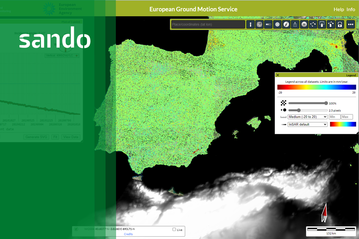 Sando ha implantado, a través de un proyecto de I+D+i cofinanciado por CTA (Corporación Tecnológica de Andalucía) y en el que participa la Universidad de Jaén, una tecnología innovadora para monitorizar infraestructuras de Ingeniería Civil a partir de datos de radar procedentes de satélites (