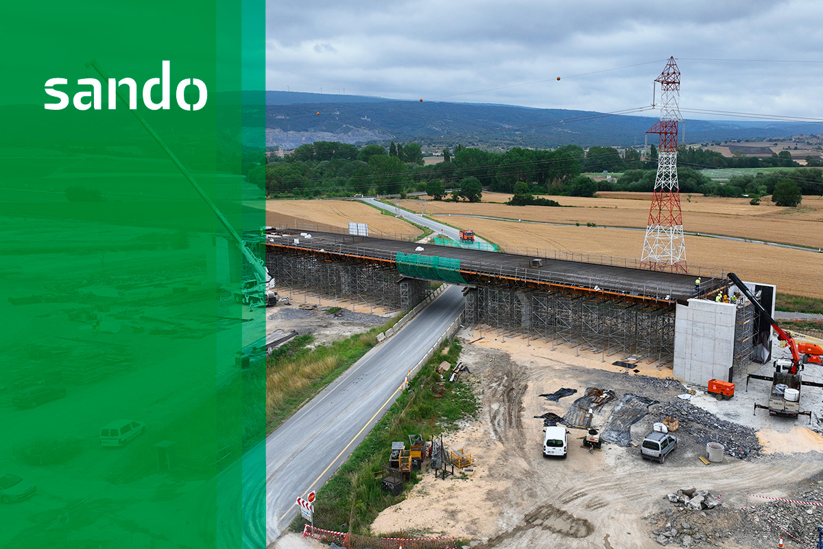 Sando Construcción realiza una obra ferroviaria para ADIF AV para la conexión de la línea Burgos-Vitoria por más de 27,5 millones de euros.